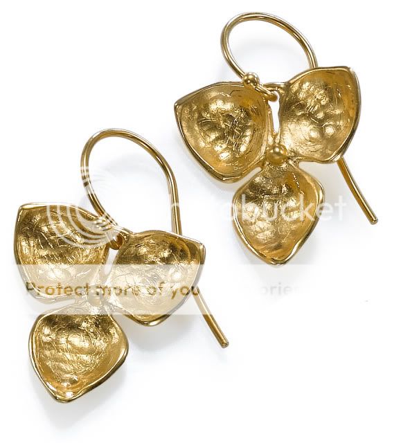 Shraga Arad Charming Beautiful 24K GP Leaves Earrings Pair Free 