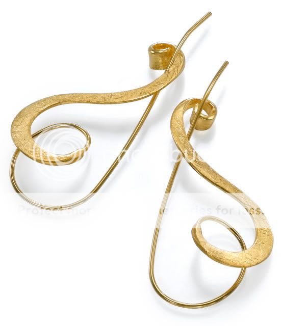 Shraga Arad Charming Beautiful 24K GP Leaves Earrings Pair Free 